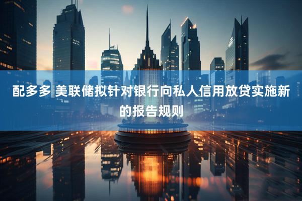 配多多 美联储拟针对银行向私人信用放贷实施新的报告规则